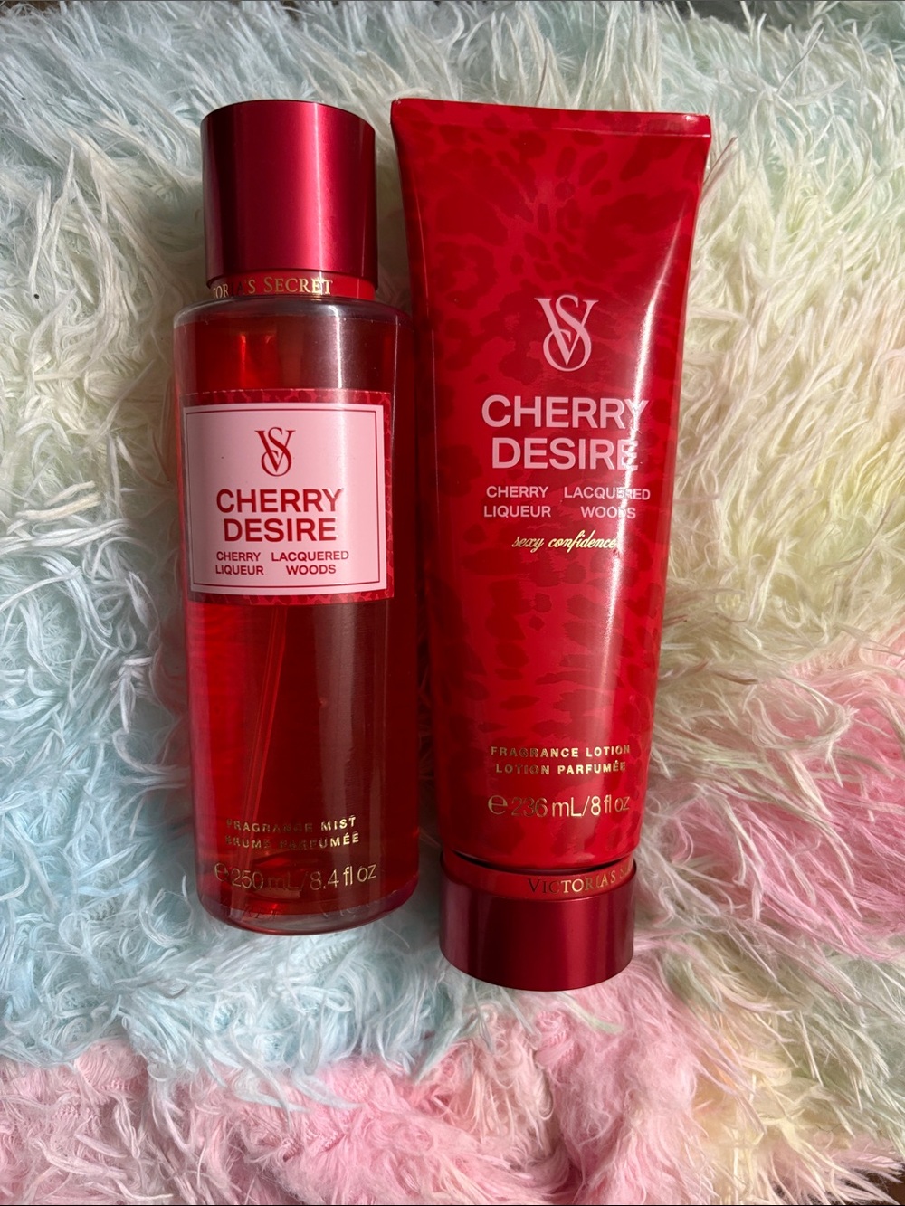 Victoria's Secret Cherry Desire Body Mist & Lotion - Red